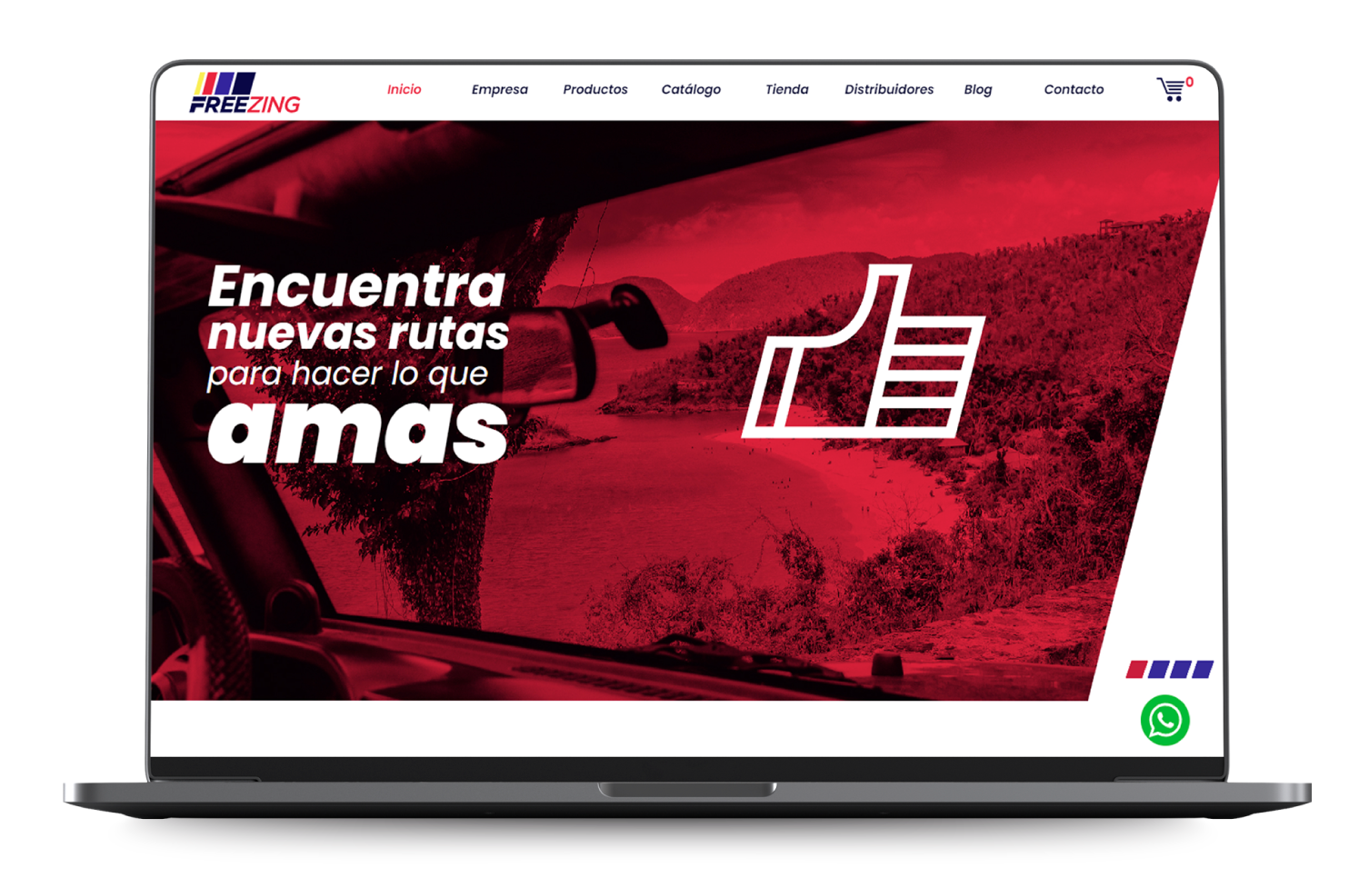 Sitio web e-commerce de Freezing rediseñado por DoceCatorce